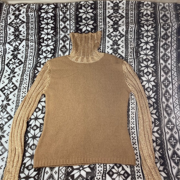 Moschino Sweaters - Moschino Gold Cowl Neck Sweater